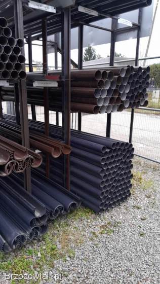 Rynny dachowe PVC 100/75 oraz 125/100 -  brąz/grafit od ręki