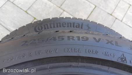 225/45R19 CONTINENTAL,  2 opony zimowe 19 cali,  7-8mm,