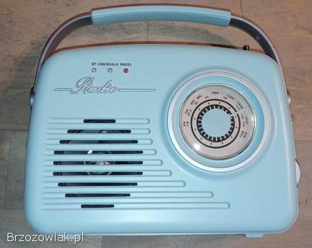 Przenośne radio w modnym stylu retro z lat 50