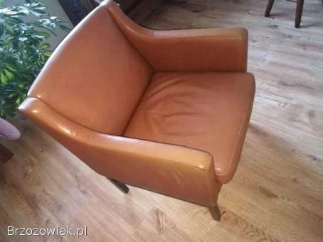 Fotel skórzany, ,  patyczak, ,  stary retro vintage