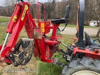 Ciągnik Yanmar F222 z koparką zawieszaną i ładowaczem czołowym