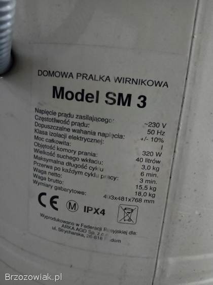 Pralka wirnikowa Frania Model 3SM