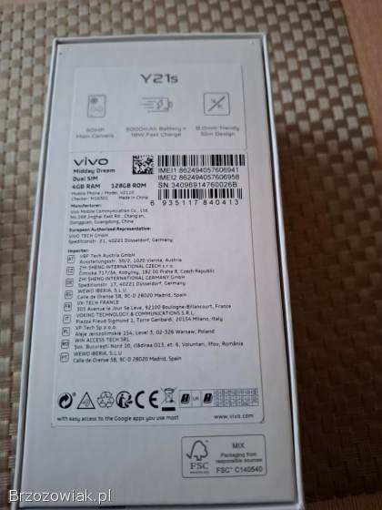 Sprzedam telefon VIVO Y21s