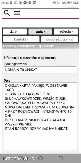 NOKIA N 78 UNIKAT