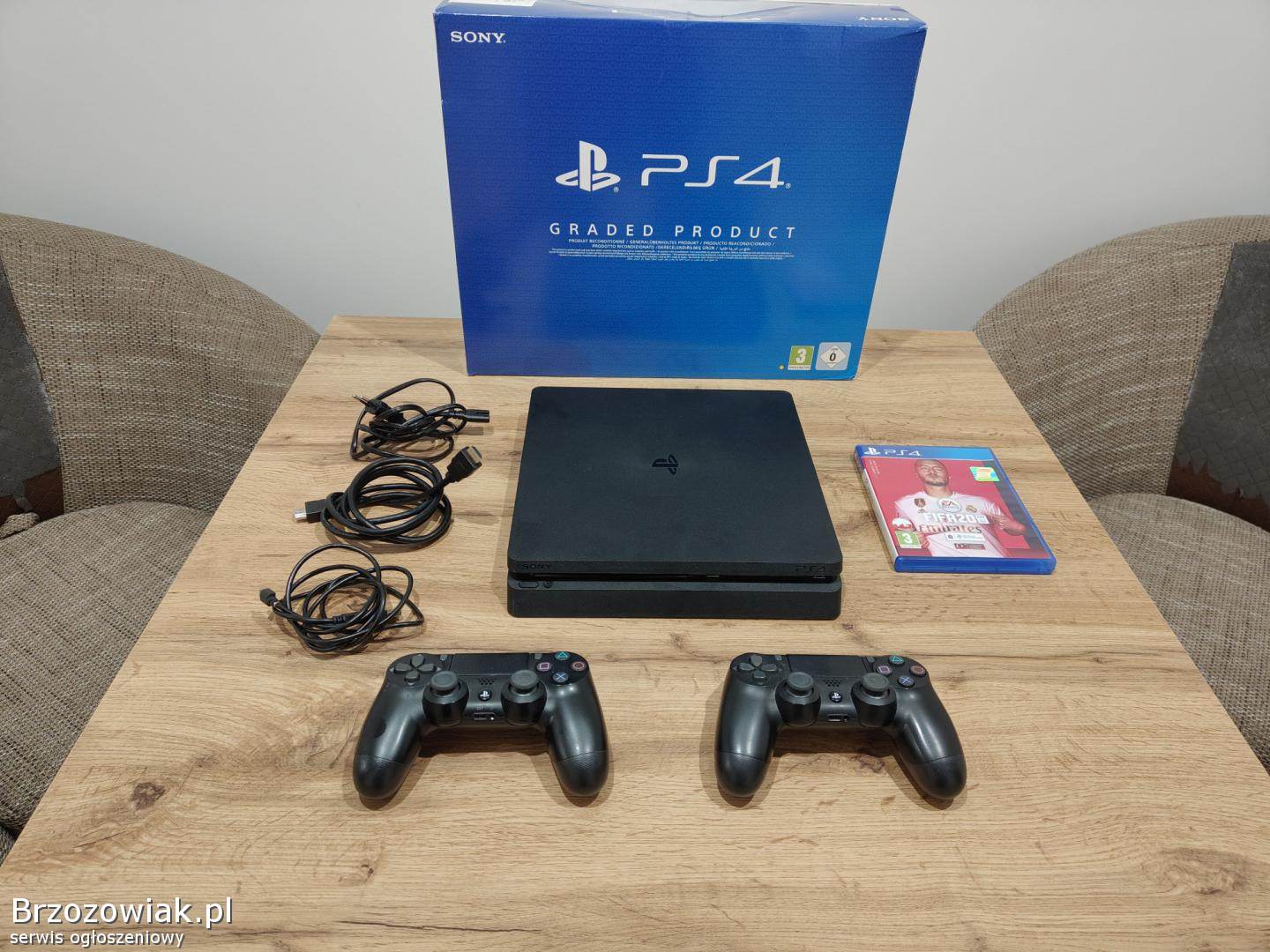 Okazja!  Konsola PS4 500GB + 2 pady i gra!  Playstation 4 Slim Jak Nowa!