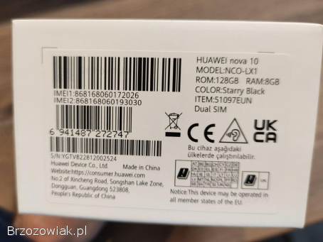 Smartfon telefon HUAWEI NOVA 10 NCO-LX1 8/128GB Gwarancja do 03.  03.  2025r.