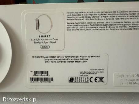 Apple Watch Series 7 45mm GPS Starlight stan BDB -  kpl.  -  GRATIS pasek