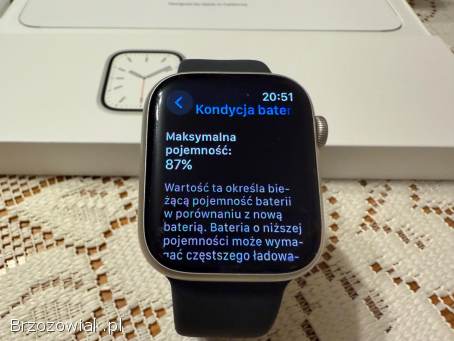 Apple Watch Series 7 45mm GPS Starlight stan BDB -  kpl.  -  GRATIS pasek