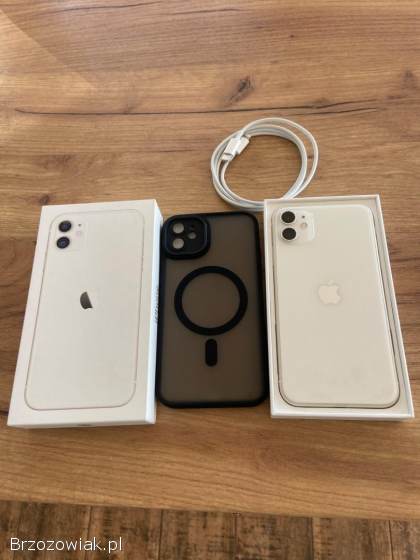 IPhone 11,  BIAŁY,  128GB,  STAN IDEALNY,  84BH,  POLECAM!