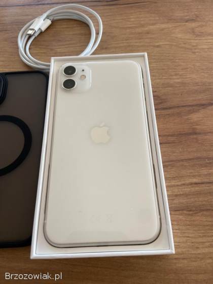 IPhone 11,  BIAŁY,  128GB,  STAN IDEALNY,  84BH,  POLECAM!