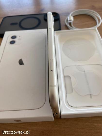 IPhone 11,  BIAŁY,  128GB,  STAN IDEALNY,  84BH,  POLECAM!