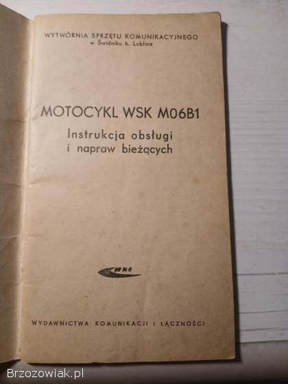 Motocykl WSK M06B1 Instrukcja obsługi