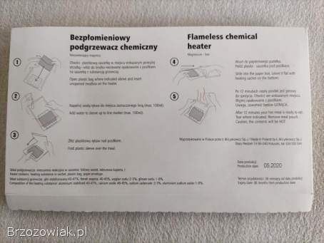 Bezpłomieniowy podgrzewacz chemiczny.