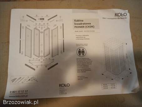 Kabina prysznicowa kwadratowa 80×80 Koło Pionier