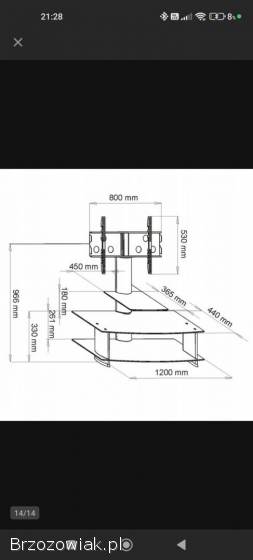 ART S-01B Stolik + Uchwyt do TV 30-50