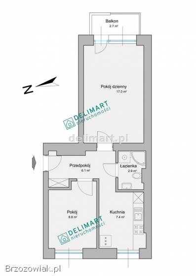 Sanok-Śródmieście,  2 pokojowe mieszkanie do wynajęcia 43,  3 m2 (MW-319)