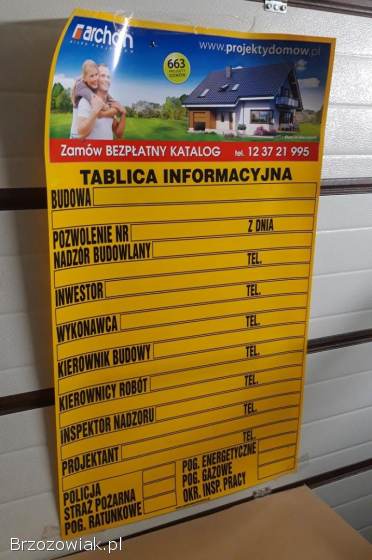 Tablica budowlana 70x120cm