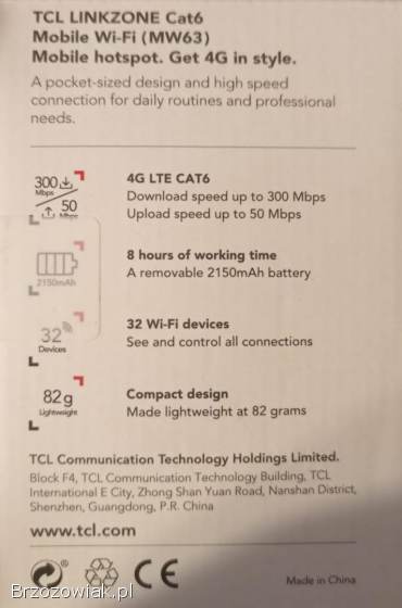 Router mobilny LTE TCL Link Zone MW63