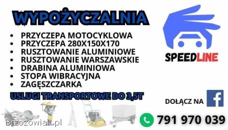Przyczepa towarowa 280x150 dmc 750kg wynajem
